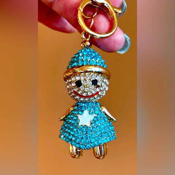 Blue and Gold Keychain or Bag charm - Picture 3 of 5